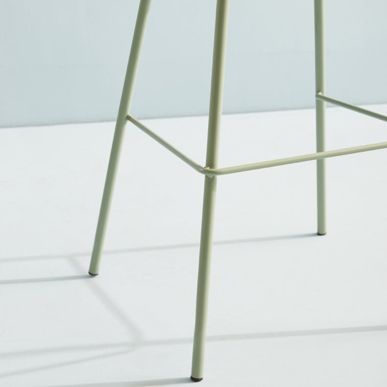 Nordic Style Plastic Barstool Colorful Iron Legs Bar Stool for Living Room