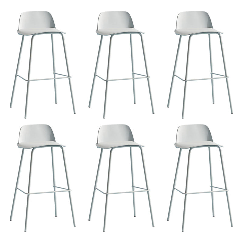 Nordic Style Plastic Barstool Colorful Iron Legs Bar Stool for Living Room