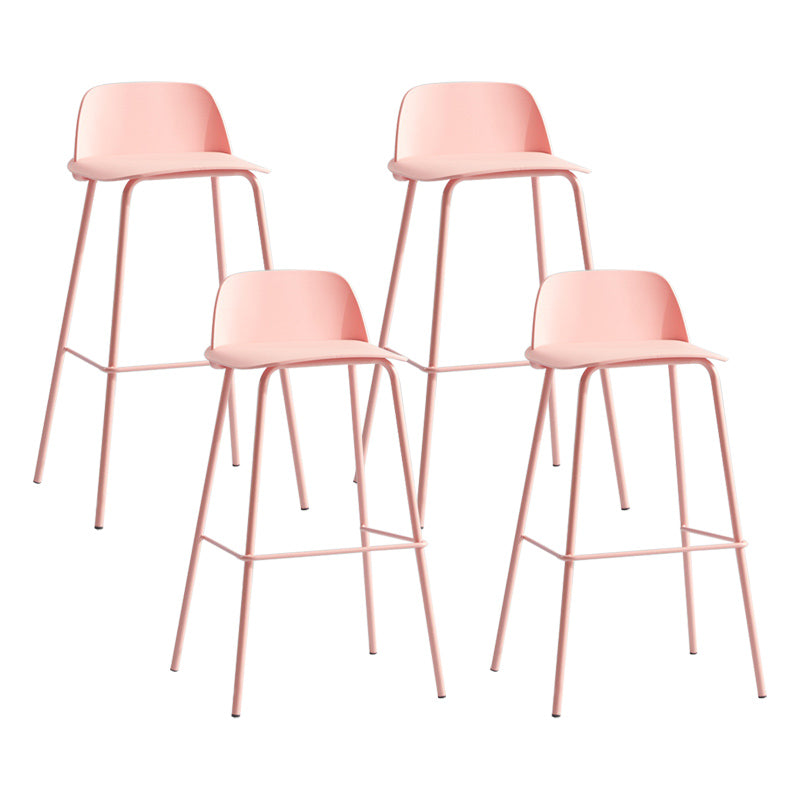 Nordic Style Plastic Barstool Colorful Iron Legs Bar Stool for Living Room