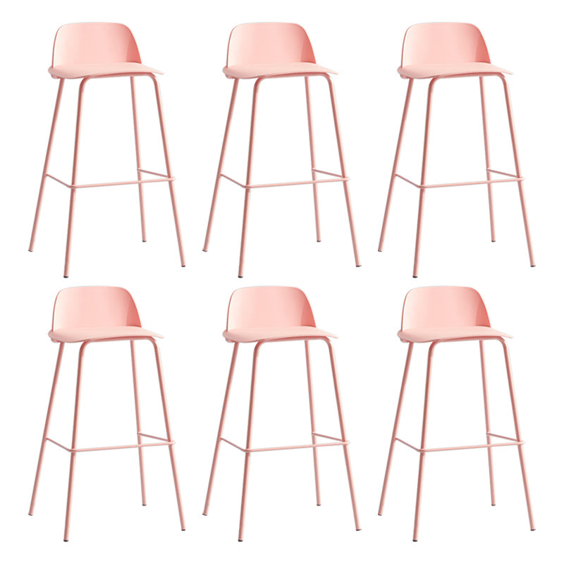 Nordic Style Plastic Barstool Colorful Iron Legs Bar Stool for Living Room