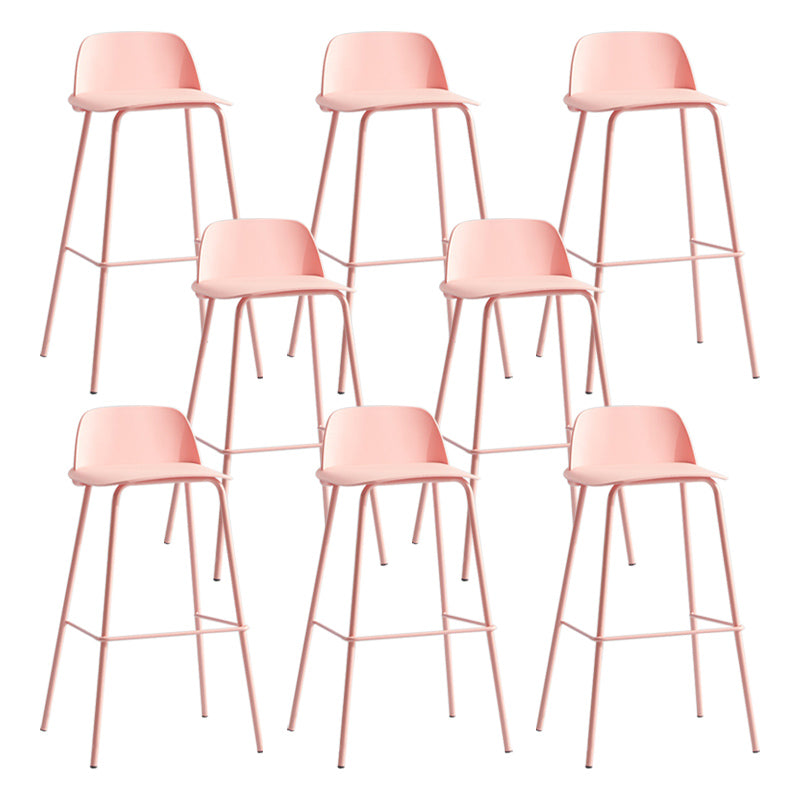 Nordic Style Plastic Barstool Colorful Iron Legs Bar Stool for Living Room