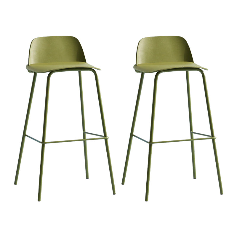 Nordic Style Plastic Barstool Colorful Iron Legs Bar Stool for Living Room