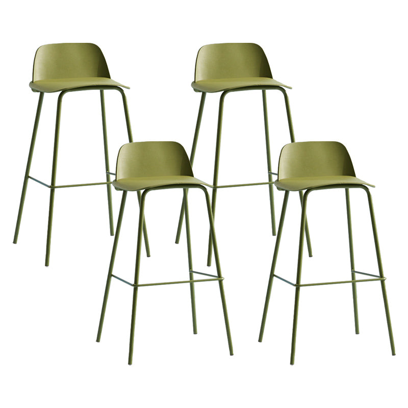 Nordic Style Plastic Barstool Colorful Iron Legs Bar Stool for Living Room