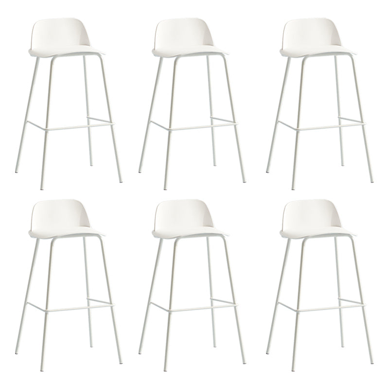 Nordic Style Plastic Barstool Colorful Iron Legs Bar Stool for Living Room