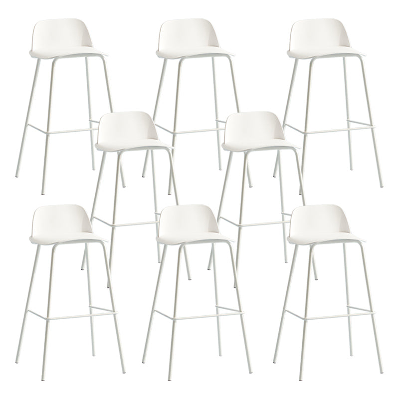 Nordic Style Plastic Barstool Colorful Iron Legs Bar Stool for Living Room