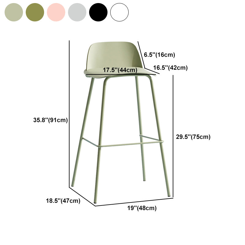 Nordic Style Plastic Barstool Colorful Iron Legs Bar Stool for Living Room