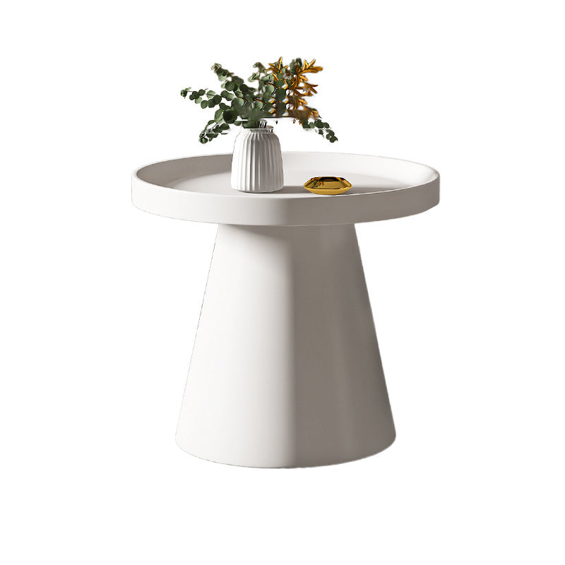 Round Tray Top Coffee Table Metal Black/White Cocktail Table