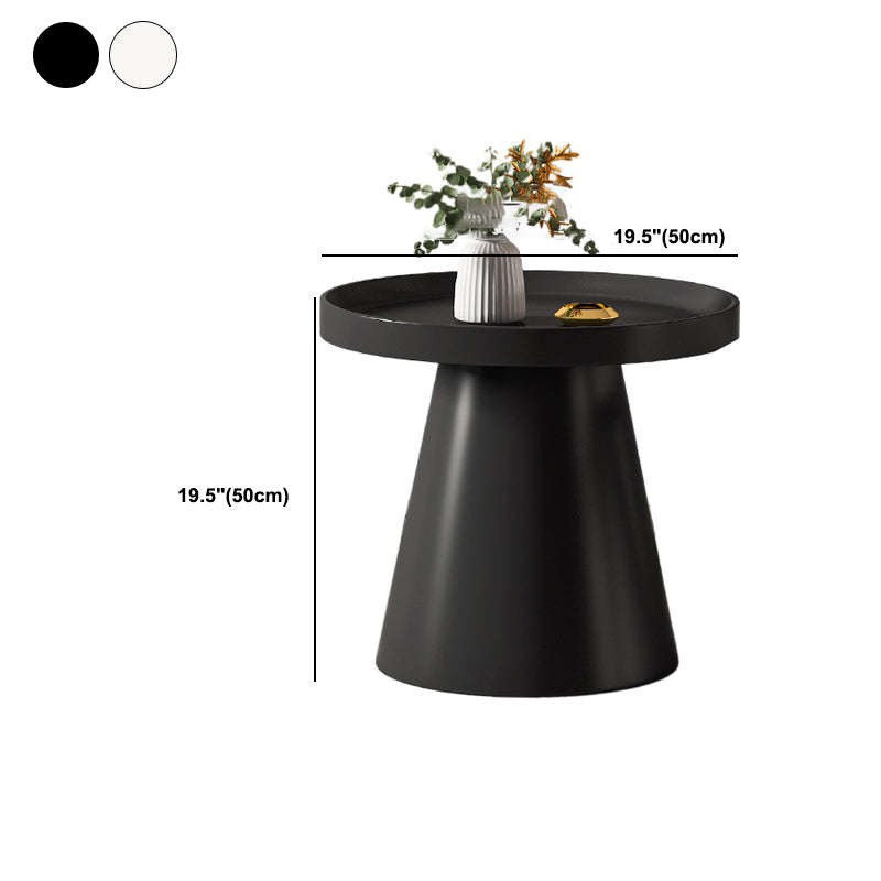 Round Tray Top Coffee Table Metal Black/White Cocktail Table
