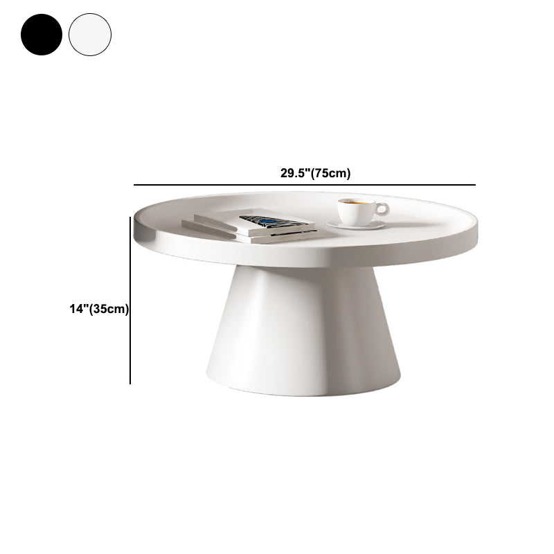 Round Tray Top Coffee Table Metal Black/White Cocktail Table