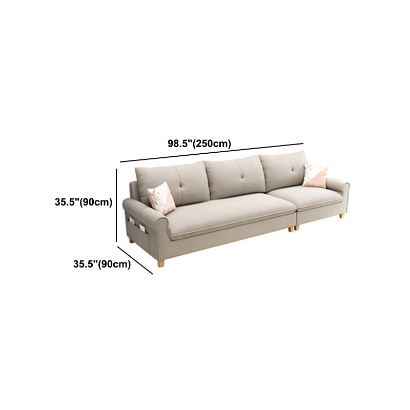 Round Arm Modular Furniture Sectionals with Storage for Living Room