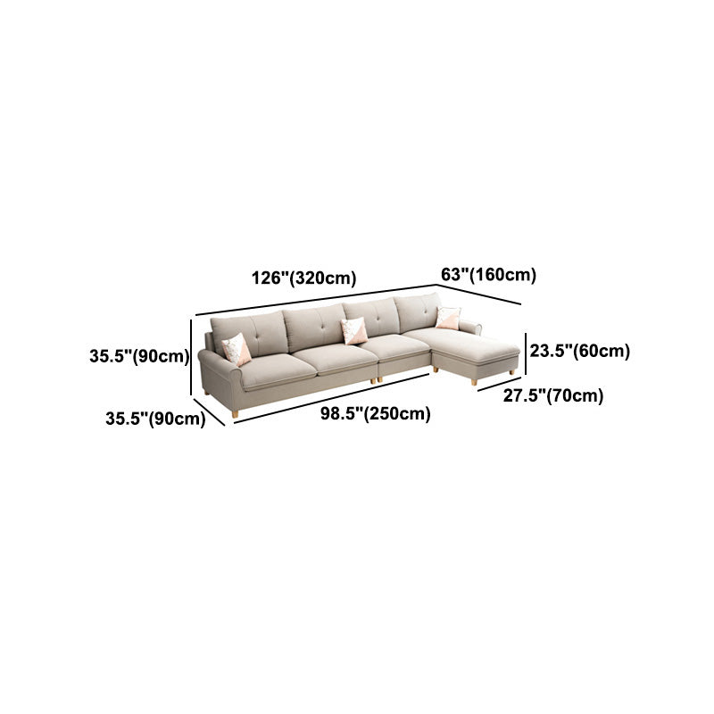 Round Arm Modular Furniture Sectionals with Storage for Living Room