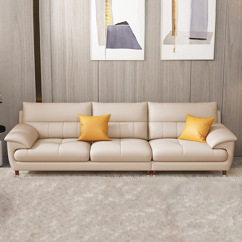 Contemporary Genuine Leather Stain-Resistant Sectional Couch with Storage