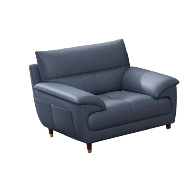 Contemporary Genuine Leather Stain-Resistant Sectional Couch with Storage