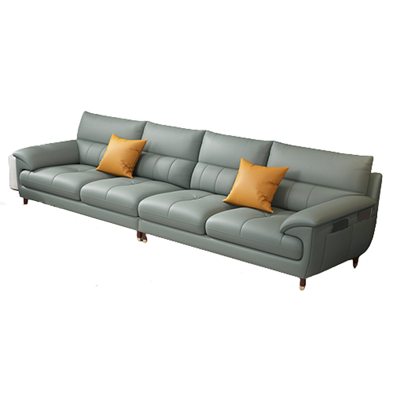 Contemporary Genuine Leather Stain-Resistant Sectional Couch with Storage