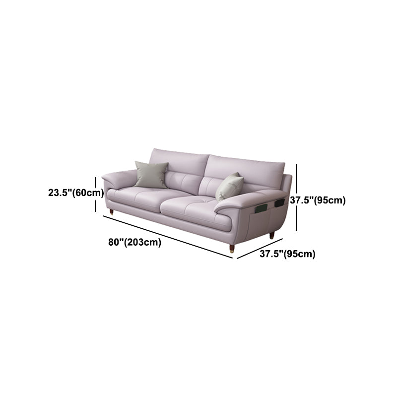 Contemporary Genuine Leather Stain-Resistant Sectional Couch with Storage
