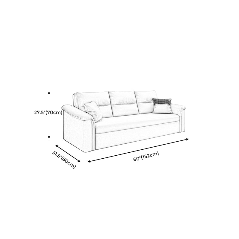 Contemporary 27.5"H Faux Leather Sofa Light Gray Stain-Resistant Sofa Bed