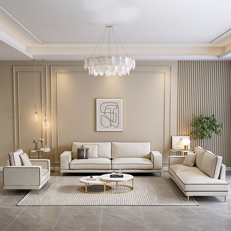 Stationary Slipcovered Living Room Square Arm Standard Cushions Sofa
