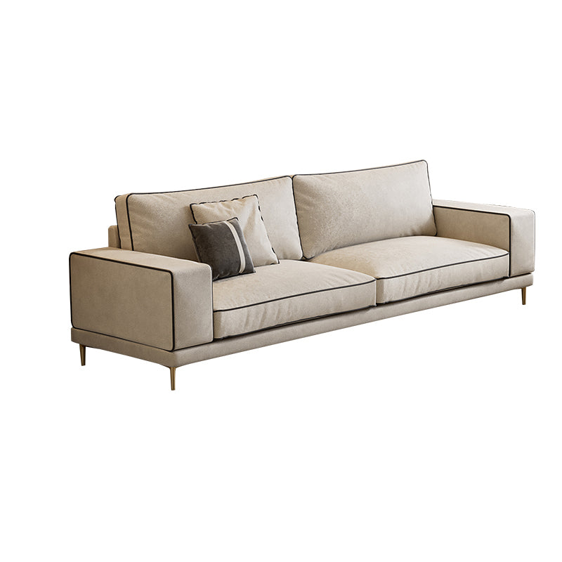 Stationary Slipcovered Living Room Square Arm Standard Cushions Sofa