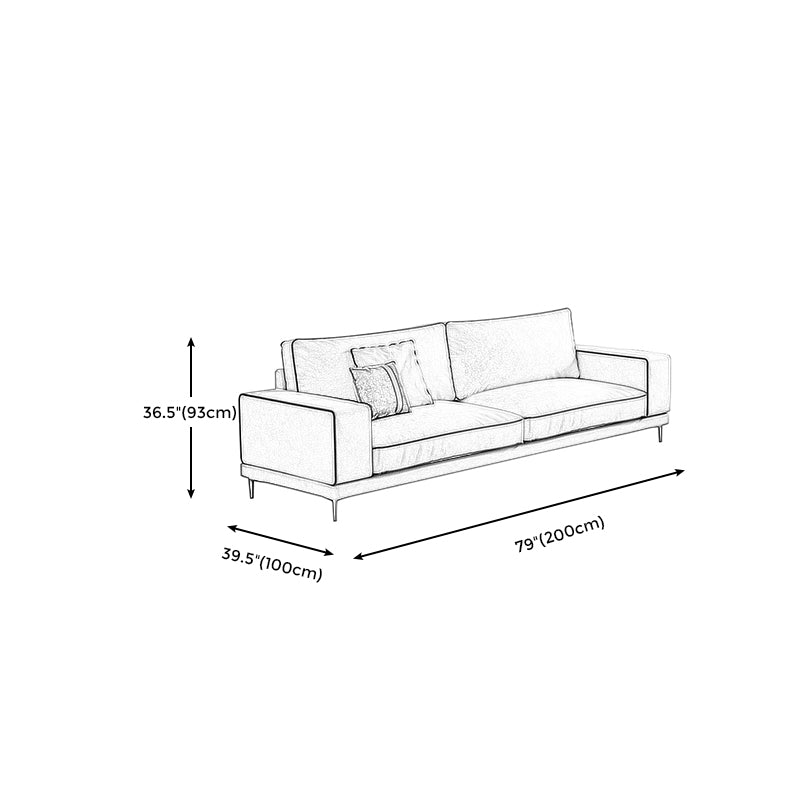 Stationary Slipcovered Living Room Square Arm Standard Cushions Sofa