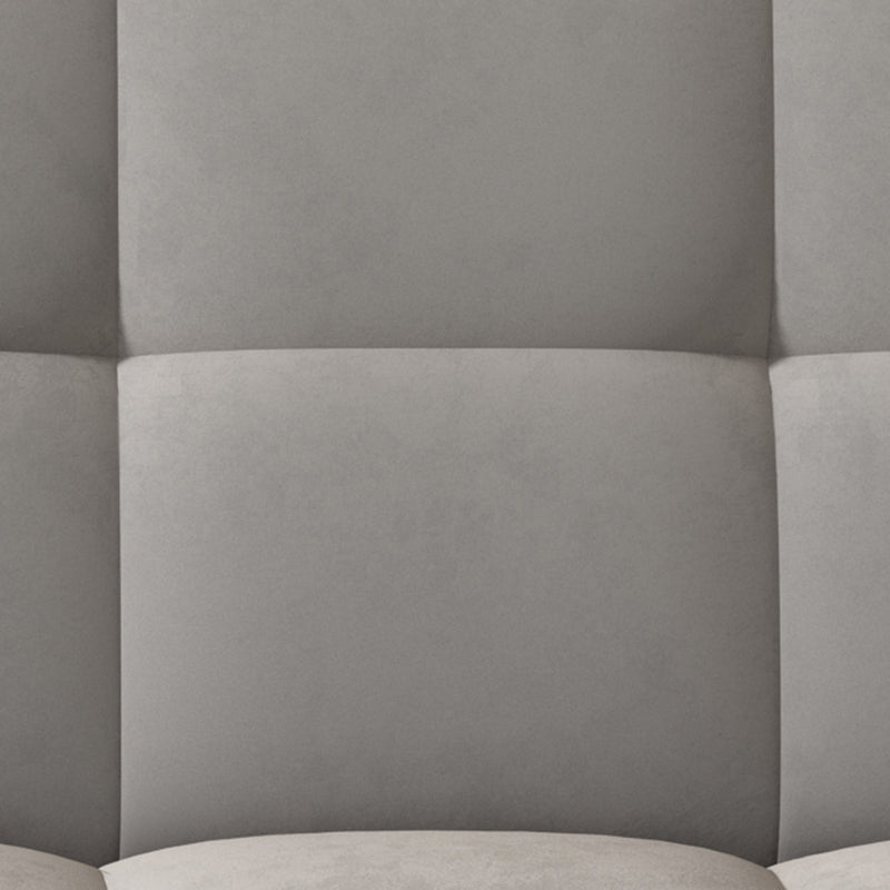 Contemporary Faux Leather and Velvet Reclining Convertible Settee Couch