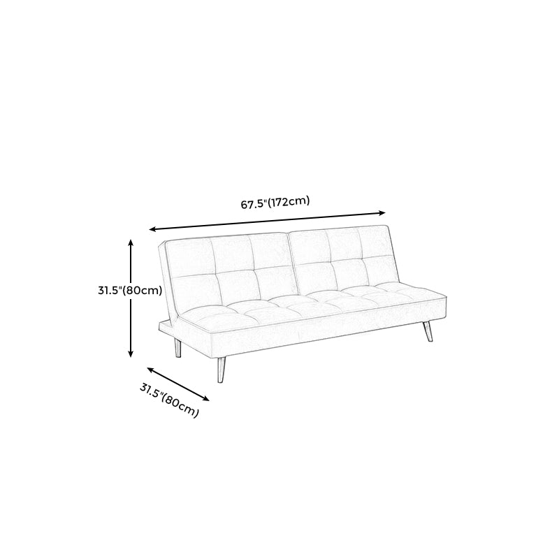 Contemporary Faux Leather and Velvet Reclining Convertible Settee Couch