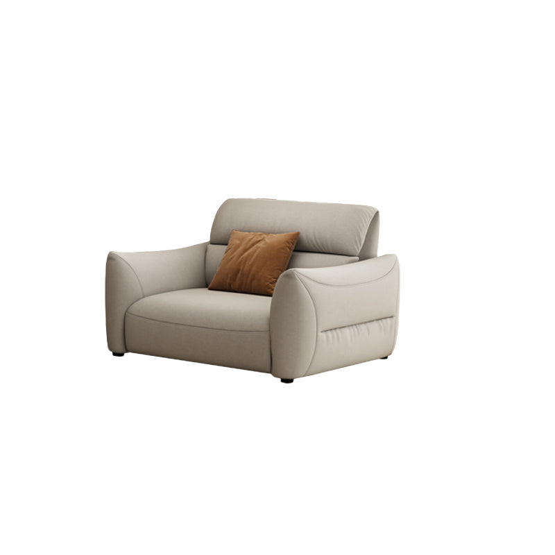 Stain Resistant Stationary Faux Leather Living Room Square Arm Sewn Pillow Back Sofa