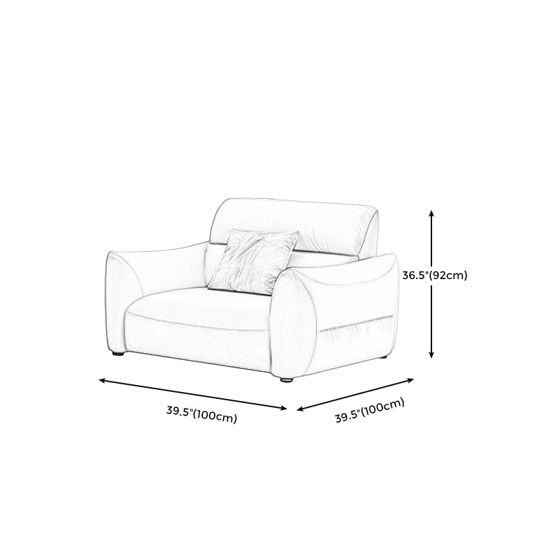 Stain Resistant Stationary Faux Leather Living Room Square Arm Sewn Pillow Back Sofa