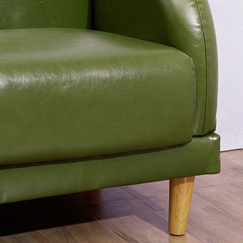 Tufted Split-Back Standard Square Arm Faux Leather Settee Couch
