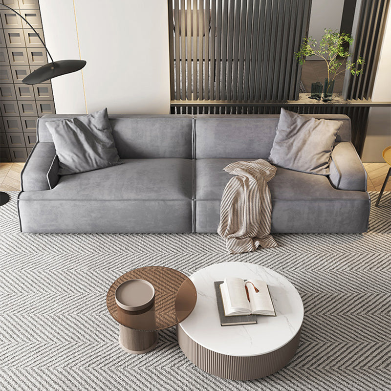 Stationary Stain Resistant Living Room Square Arm Standard Sofa