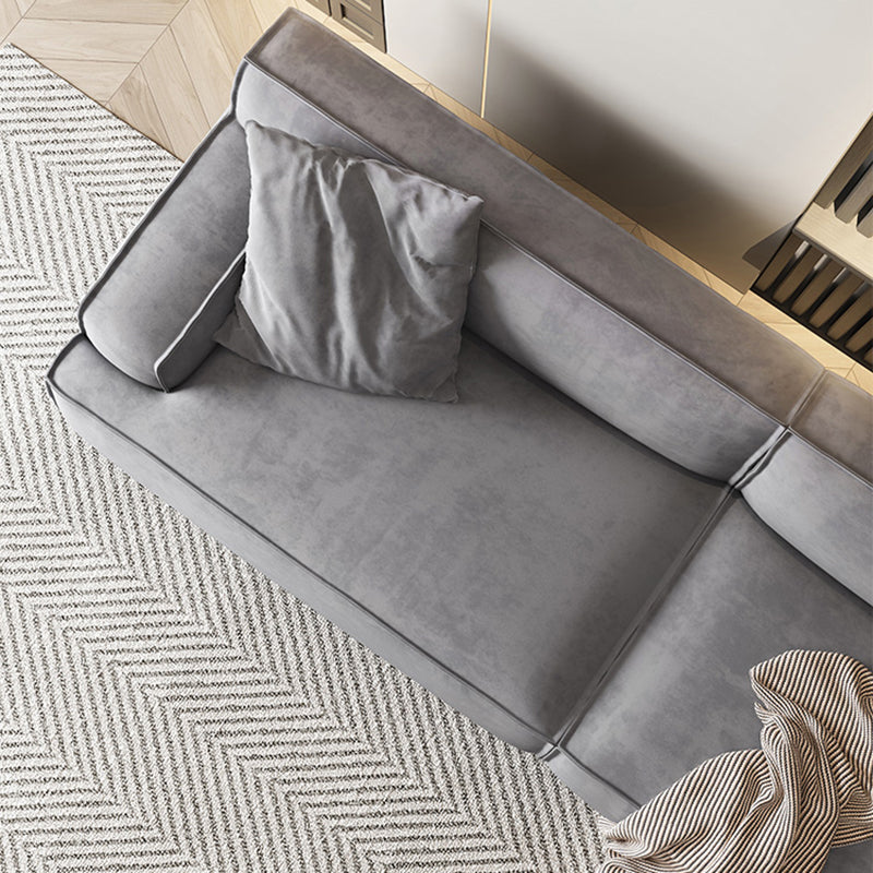 Stationary Stain Resistant Living Room Square Arm Standard Sofa