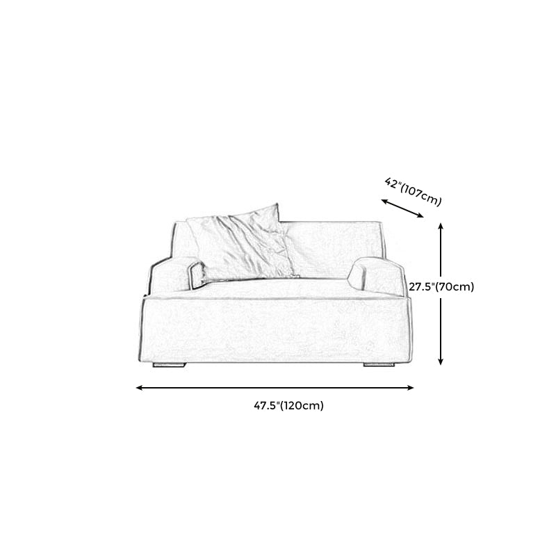 Stationary Stain Resistant Living Room Square Arm Standard Sofa