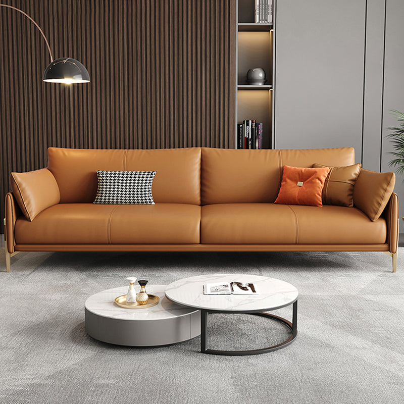 Stationary with Storage Living Room Pillow Top Arm Brown Seating
