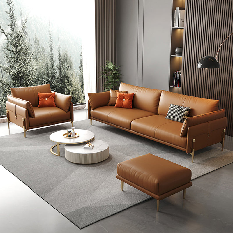 Stationary with Storage Living Room Pillow Top Arm Brown Seating