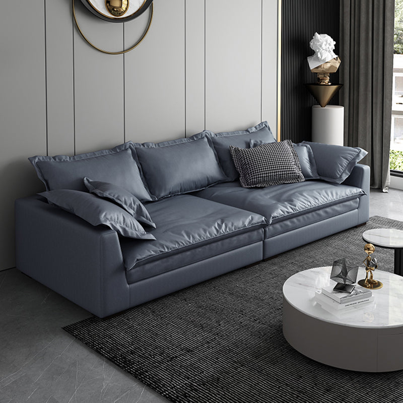 Stationary Living Room Square Arm Standard Blue-Gray Modern Sofa