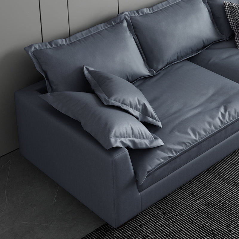 Stationary Living Room Square Arm Standard Blue-Gray Modern Sofa