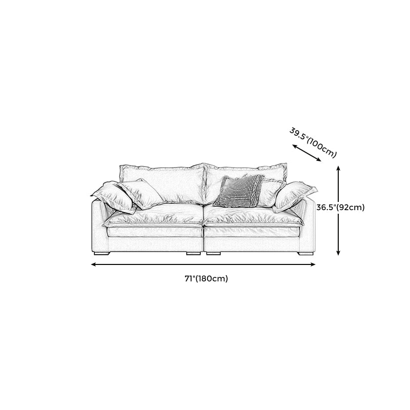 Stationary Living Room Square Arm Standard Blue-Gray Modern Sofa