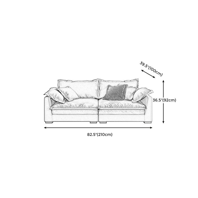 Stationary Living Room Square Arm Standard Blue-Gray Modern Sofa