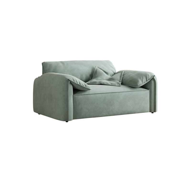 Stationary Living Room Pillow Top Arm Standard Cushions Green Sofa