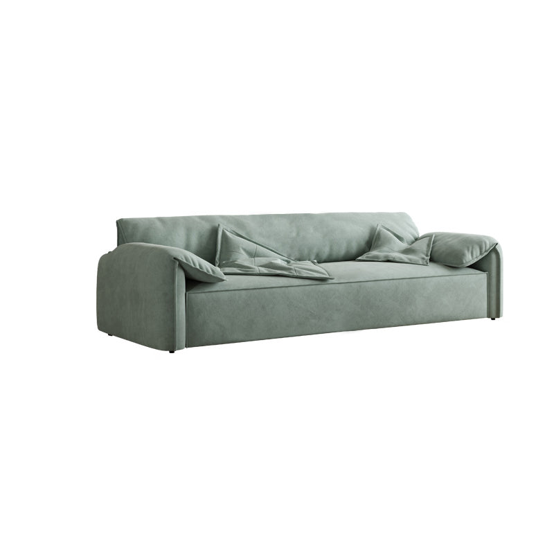 Stationary Living Room Pillow Top Arm Standard Cushions Green Sofa