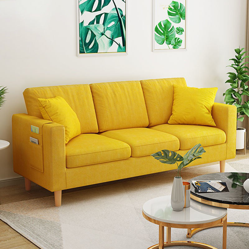 Contemporary Storage Sofa with 3 Pillows Back for Three People