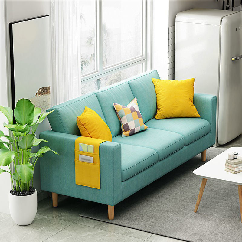 Contemporary Storage Sofa with 3 Pillows Back for Three People