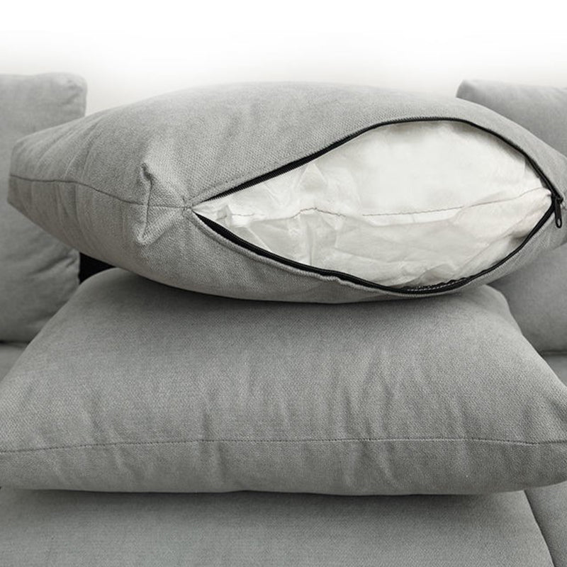 Contemporary Storage Sofa with 3 Pillows Back for Three People