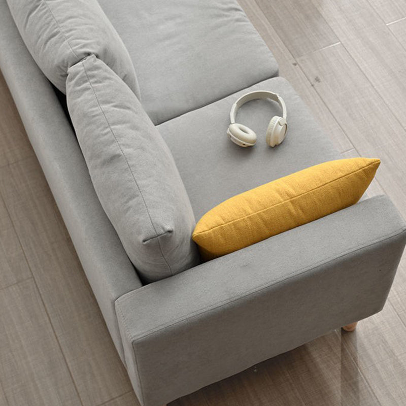 Contemporary Storage Sofa with 3 Pillows Back for Three People
