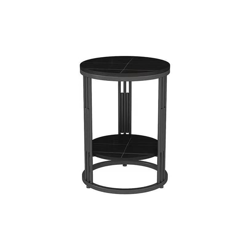 19.69" W x 19.69"D x  21.65" H End Table  Round Stone Side Table with Storage