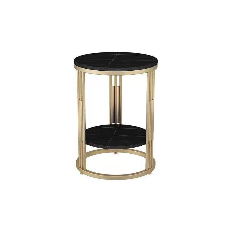 19.69" W x 19.69"D x  21.65" H End Table  Round Stone Side Table with Storage