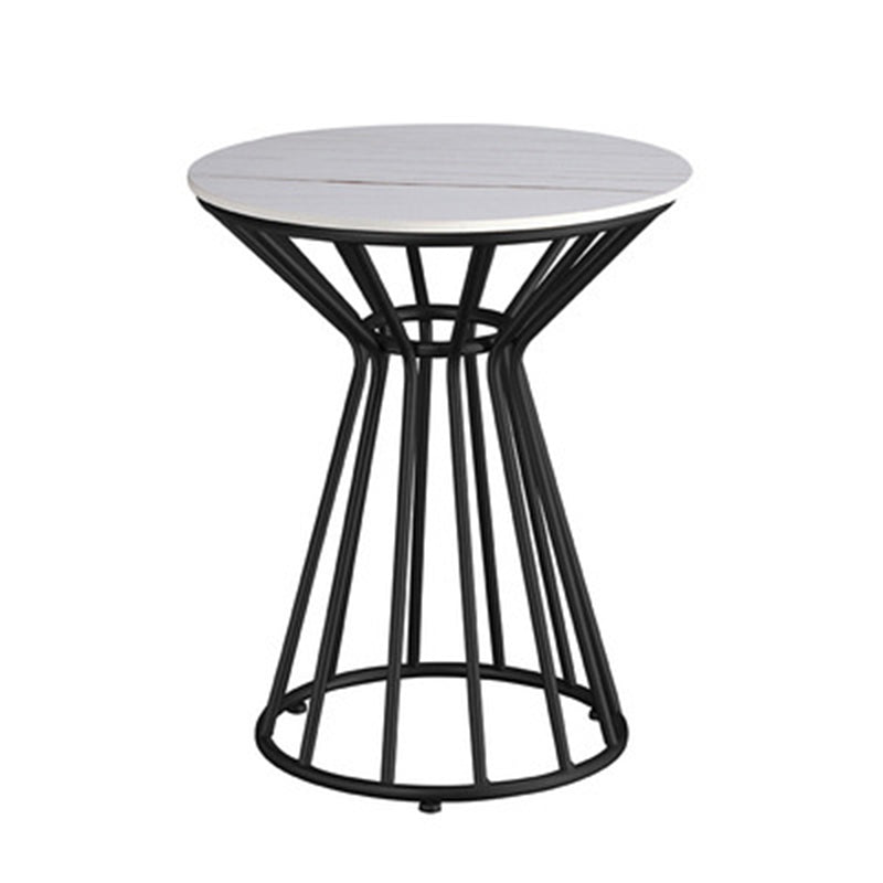 Mid-Century Stone End Table 19.69" W x 19.69" x D 21.65" H Frame Side Table