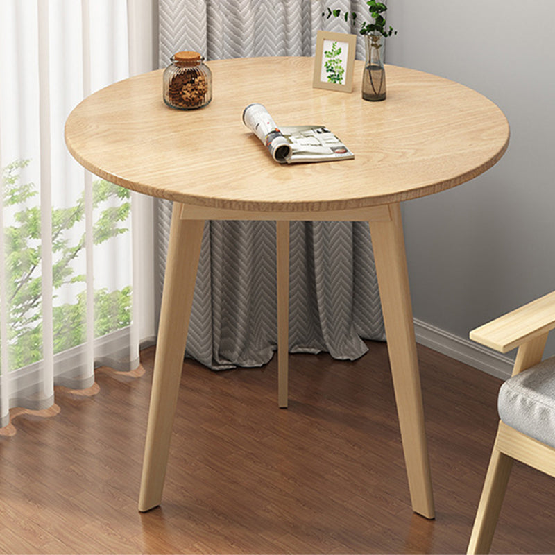 Wood Living Room Side Table Round 3 Legs End Table in White/Natural