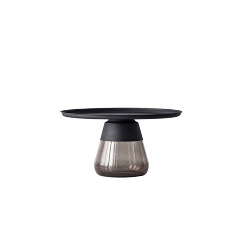 Modern Style Metal Desktop Glass Base Can Be Stored Round Side Table
