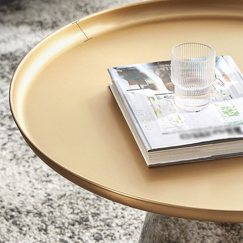 Modern Style Metal Desktop Glass Base Can Be Stored Round Side Table
