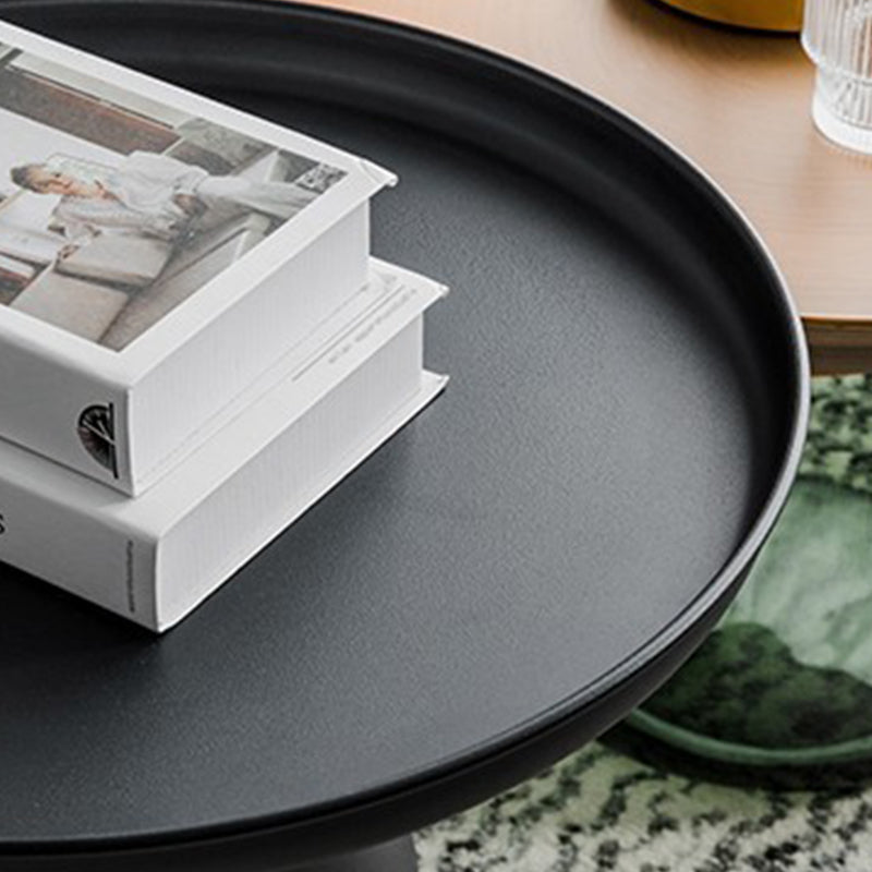 Modern Style Metal Desktop Glass Base Can Be Stored Round Side Table